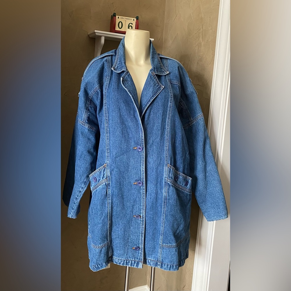 Fingerhut Fashion denim vintage 80s casual jacket blazer women’s one size